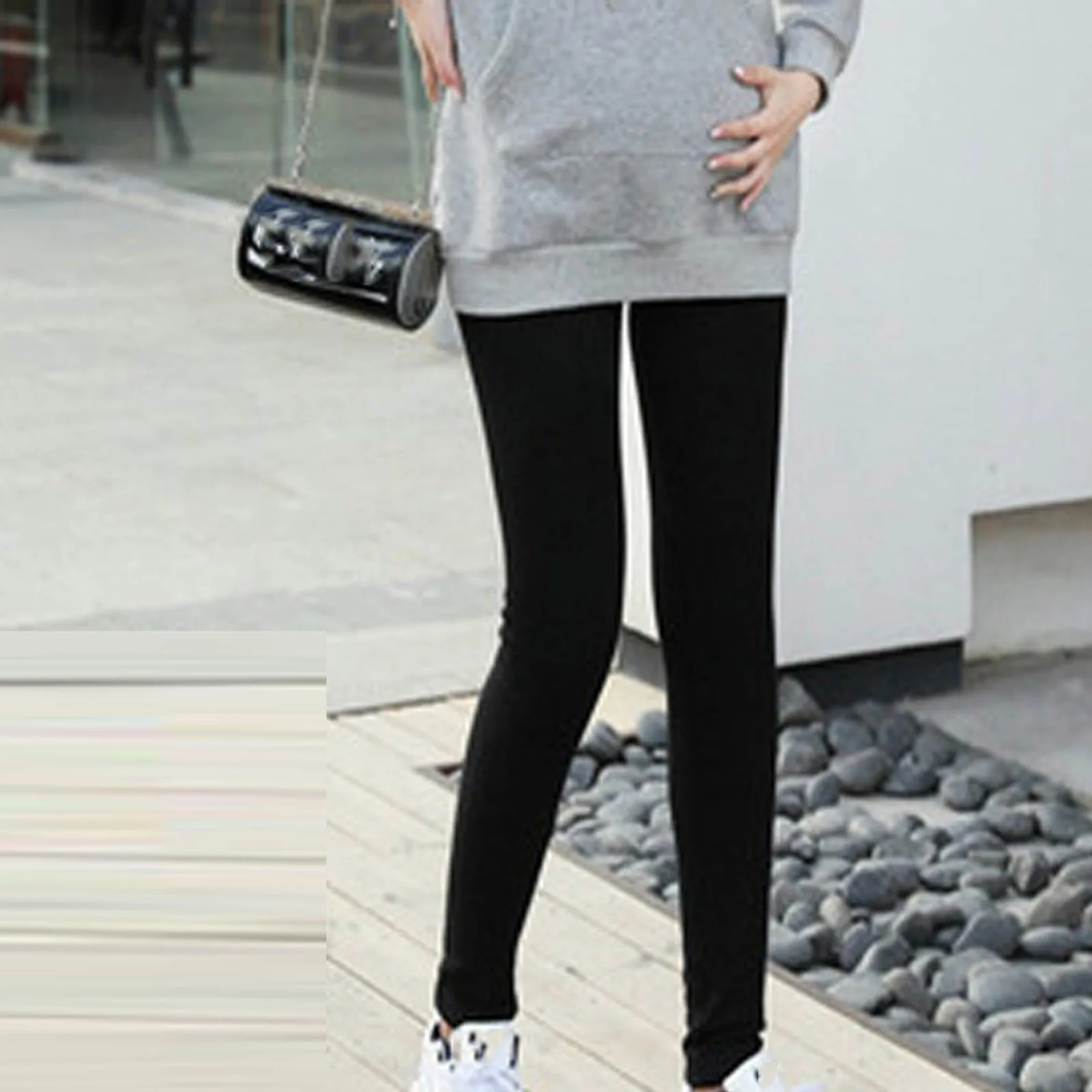 

Fashion Maternity Women's Warm leggings Pregnant Slim Solid Pants Britches Skinny Casual Ankle-Length Trouser
