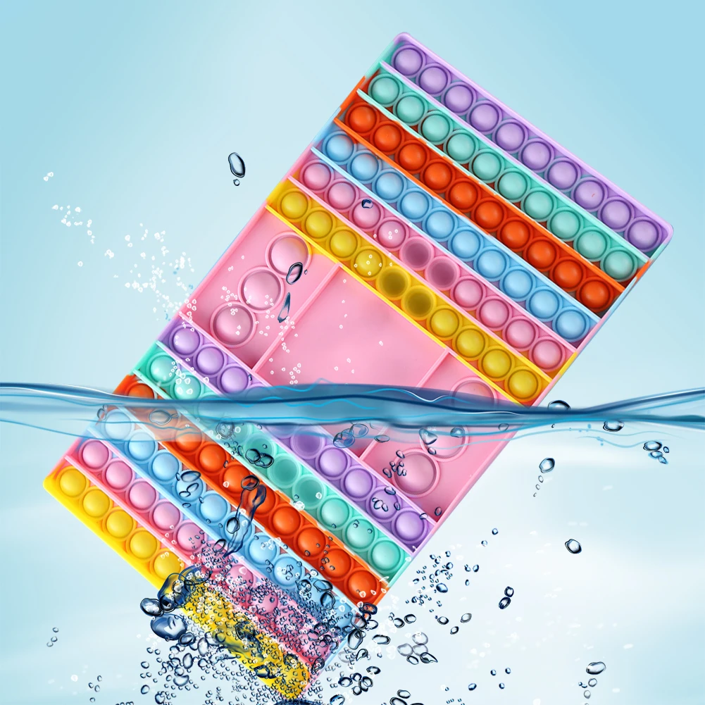 

Big Size Fidget toys Silicone Rainbow Chessboard Push Bubble Board Autism Toy Kids Sensory Toy Family Table Board Games