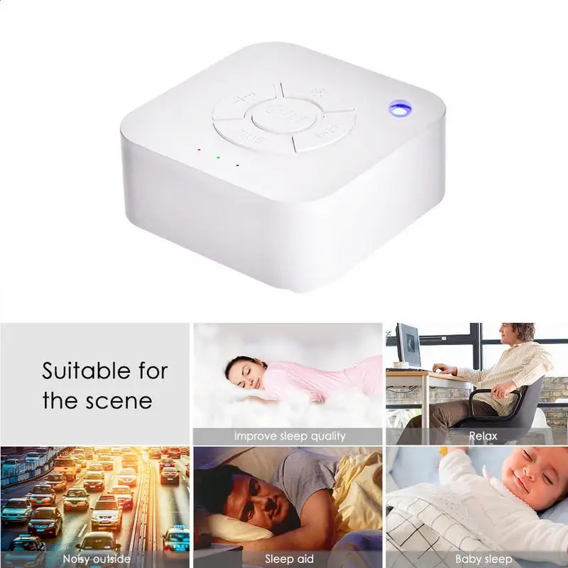 M&aacute;quina de sonido para dormir para beb&eacute;s y adultos, dispositivo de ruido blanco, apagado temporizado, recargable por USB, relajaci&oacute;n, viaje de oficina, # R-1
