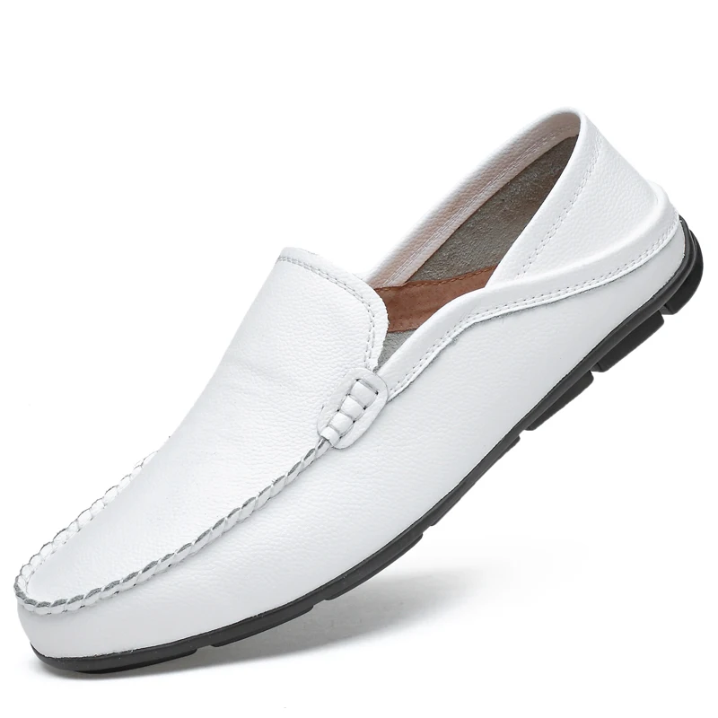 

High Quality Genuine Leather Men Shoes Soft Moccasins Loafers Fashion Brand Men Flats Comfy Driving Shoes Big Size 47