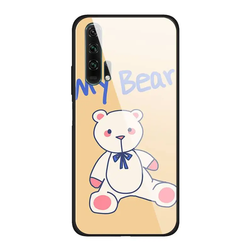 

Lovely popular Bear Glass Phone Case Fundas for Huawei P20 Pro P30 Lite Mate 9 10 20 Pro Nova 3i 5 3E Cover Accessories