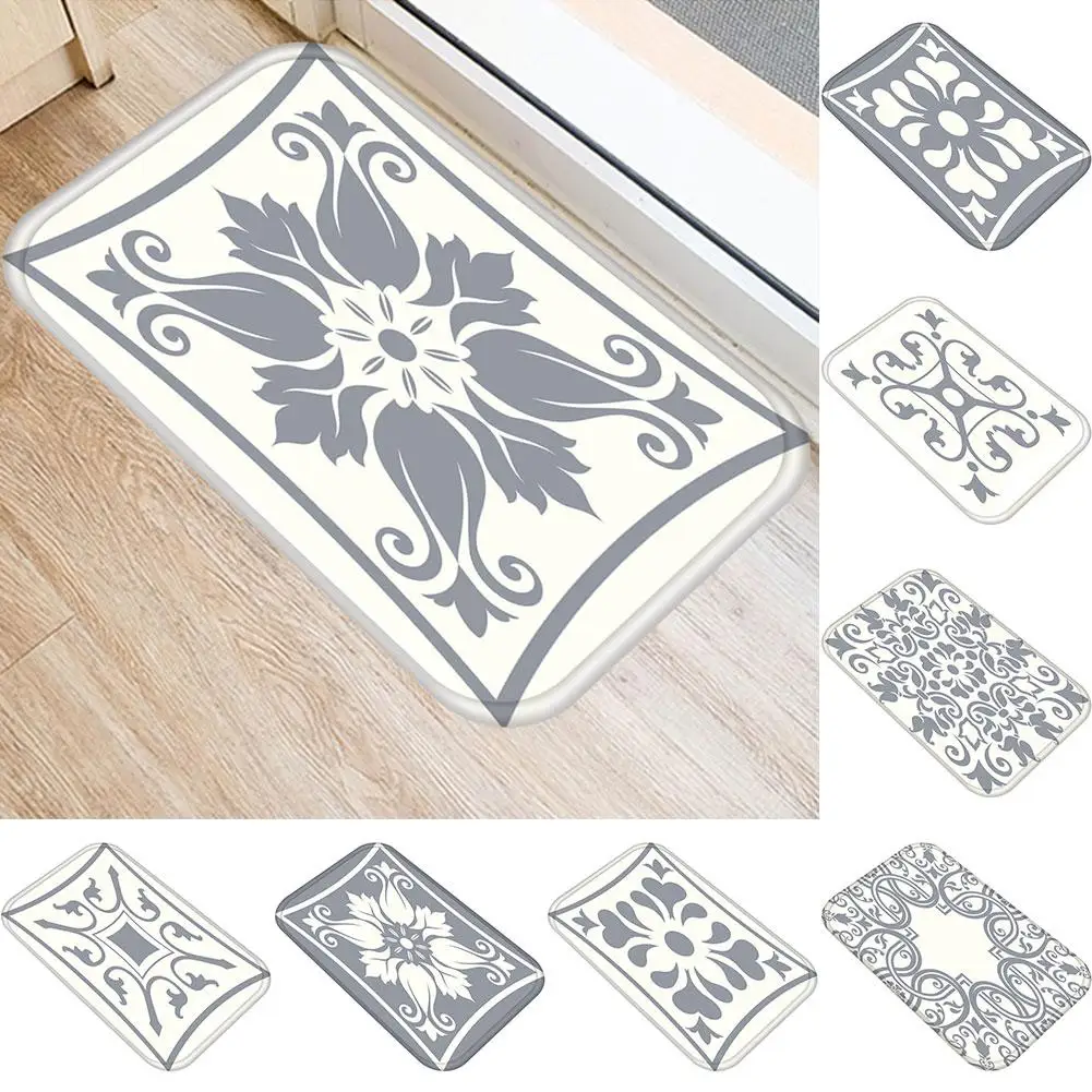 Ретро Стиль цветок ковер в холл Гостиная Ванная комната коврик на кухню с защитой