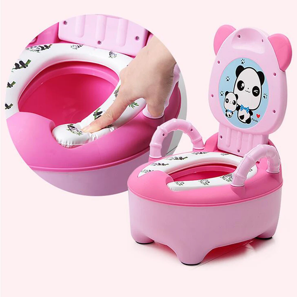 

Baby Potty Children's Potty New Training Seat Baby Toilet Portable Backrest Urinal Cartoon Panda Kids Toilet Trainer Bedpan