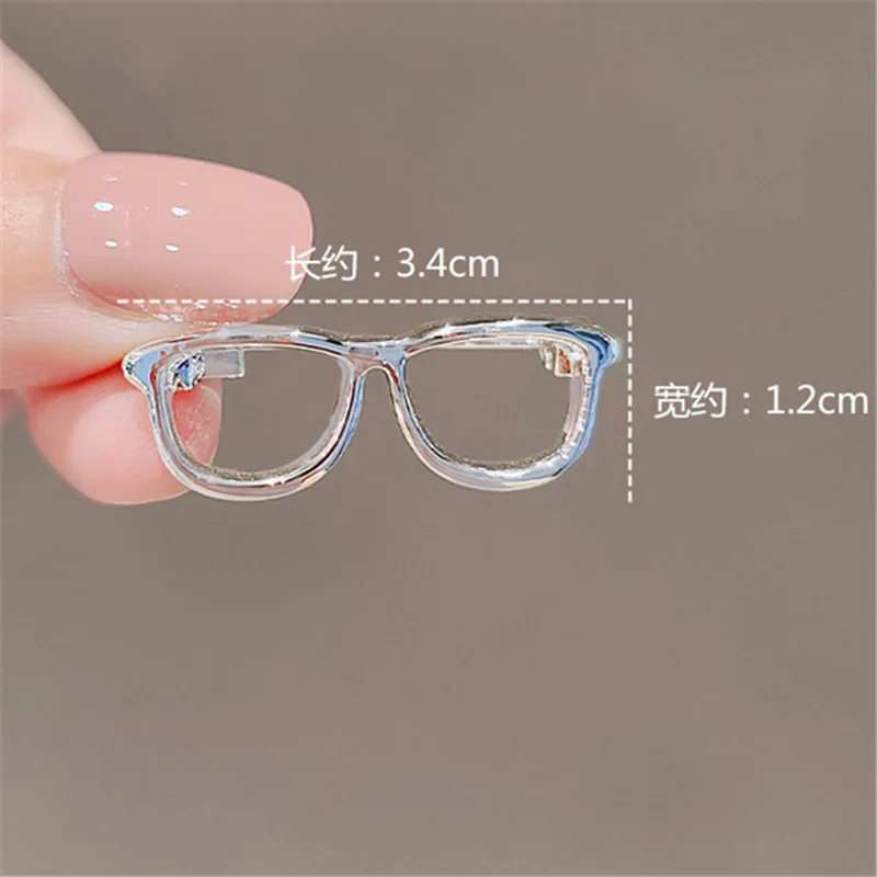 Новинка модная мини-брошь для очков булавки Золотая серебряная кукла очки