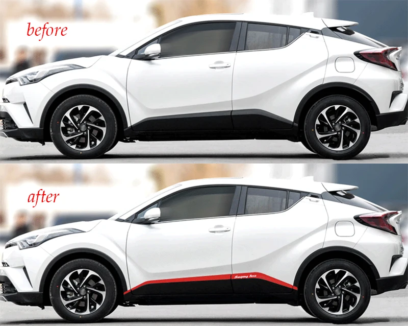 Углеродное волокно внешний вид двери боковая отделка Обложка молдинг для Toyota C HR