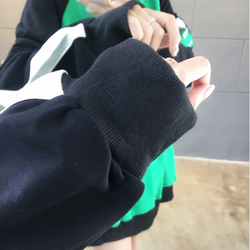 

#2518 Sweatshirts Women Zipper Long Sleeve Casual Loose Sweatshirt Ladies Cotton Large Size Tops Girls Harajuku Letter Printed