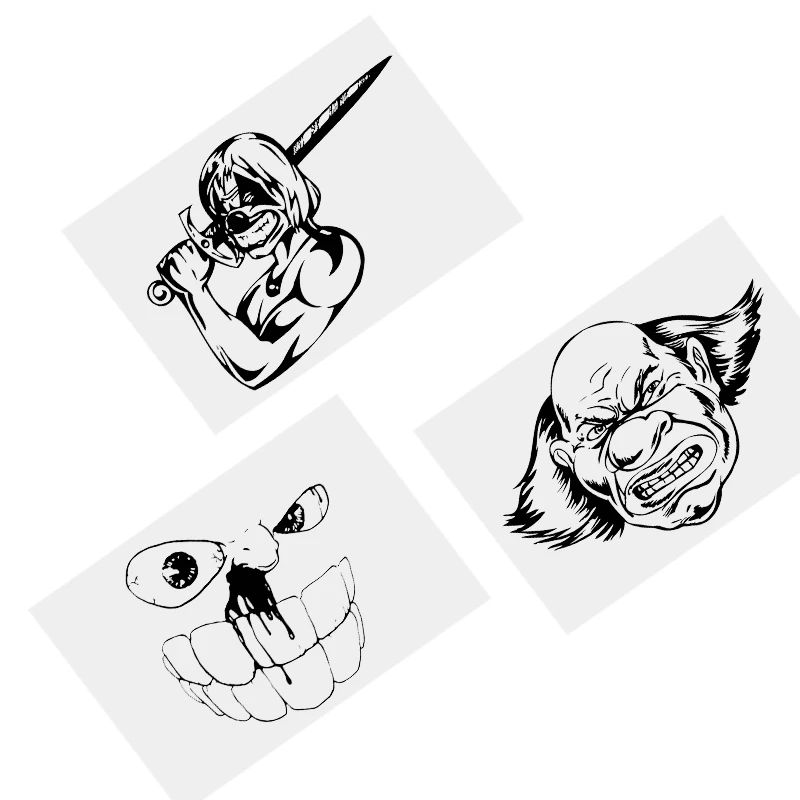 

11721# Clown Jester V21 Self-adhesive Car Sticker Black Vinyl Decal Waterproof Decors for Motorcycle Bumper Transparent BG