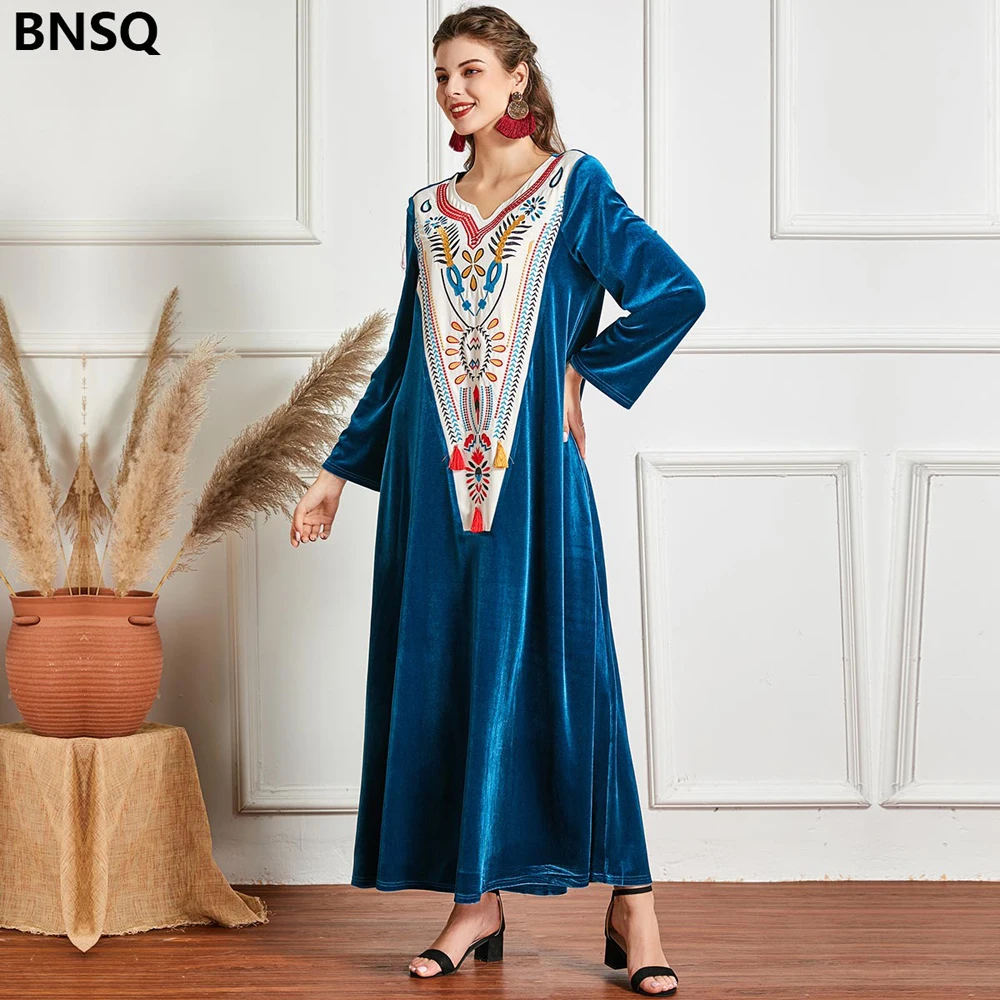 

Женское бархатное платье с длинным рукавом, Размеры M, L, XXL, XXXL, 4XL