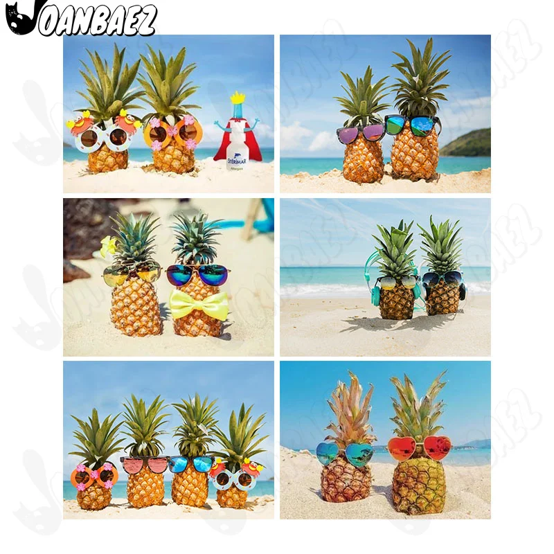 

Summer Beach Pineapple Diamond Painting 5Ddiy Sunbathing Pineapple Mr. Art Mosaic Diamond Embroidery Room Decoration Gift