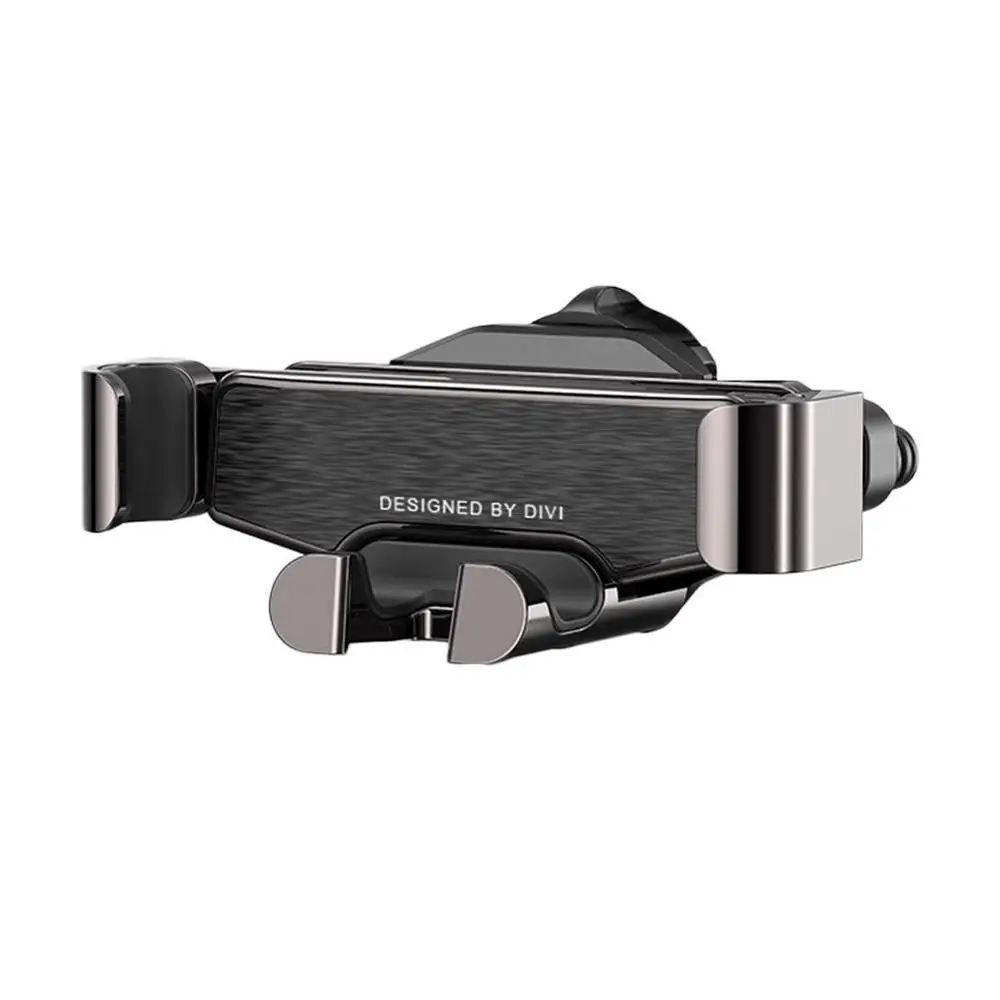 Универсальный металлический гравитационный замок с автоматическим замком, автомобильный держатель для телефона, подставка для мобильного телефона - Цвет: Черный