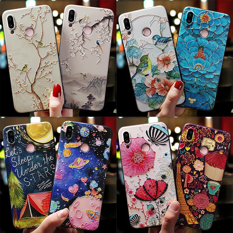 Чехол из ТПУ с 3D тиснением для Huawei P40 P30 P20 Honor 9X 8X 10 20 Pro 10i 10X Lite E Nova 5T P Smart 2021 2020 Y6 Y9