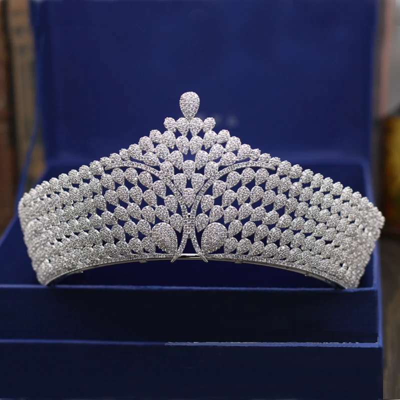 Свадебная Серебряная корона тиара свадебные аксессуары для волос женщин голова
