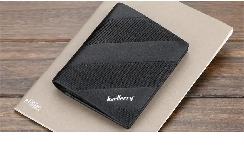 Baellerry роскошные кожаные мужские из полиуретана кошелек маленький модный джентльмен высокое качество мужские кошельки тройной складной кошелек короткий наличные деньги сумка