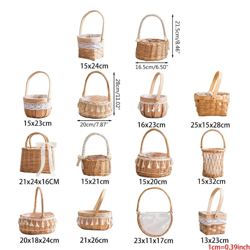 Плетеная ручная корзина из натурального ротанга для цветов 41 шт. | Дом и сад