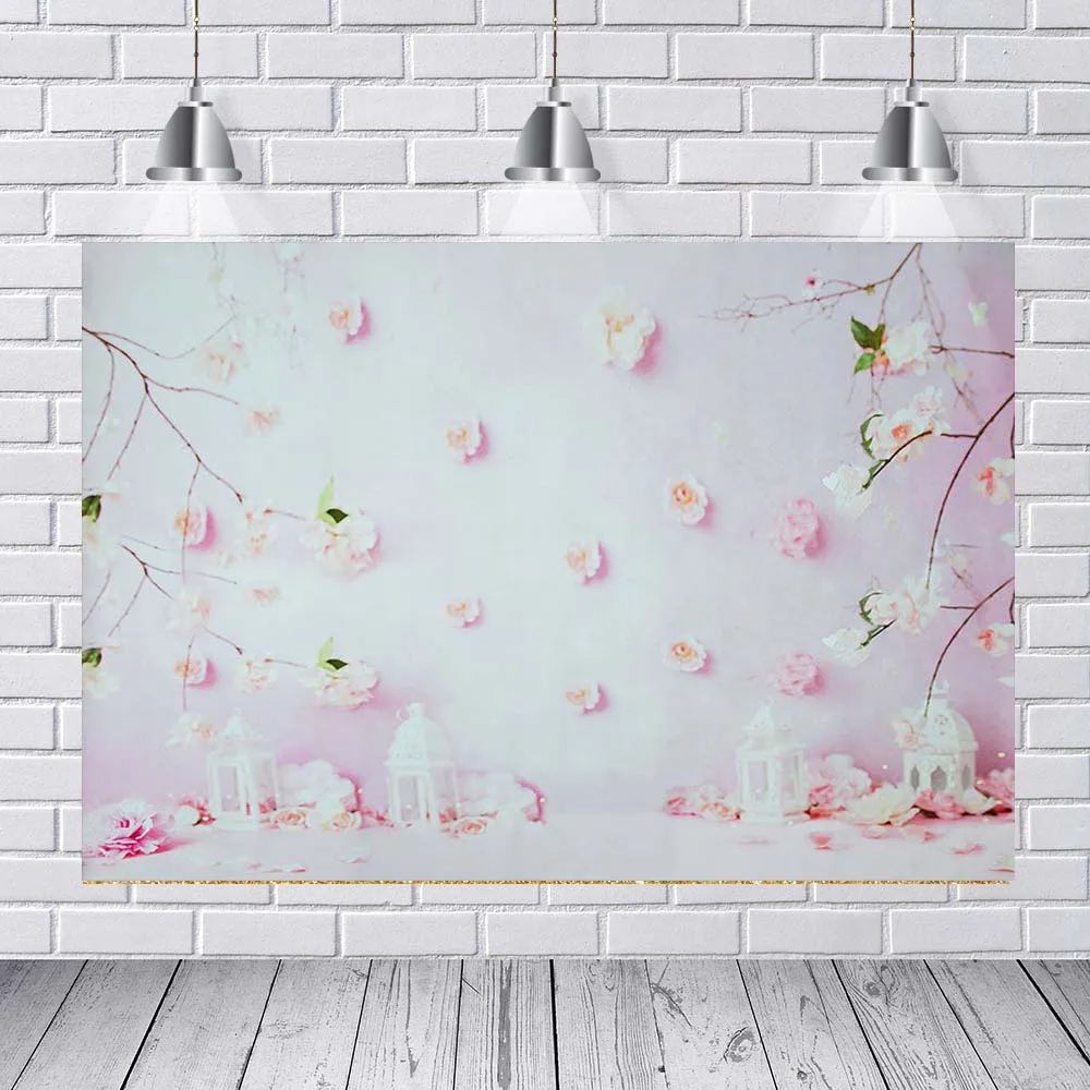 Фон для фотосъемки с мультипликационным изображением сказочных цветов в стиле