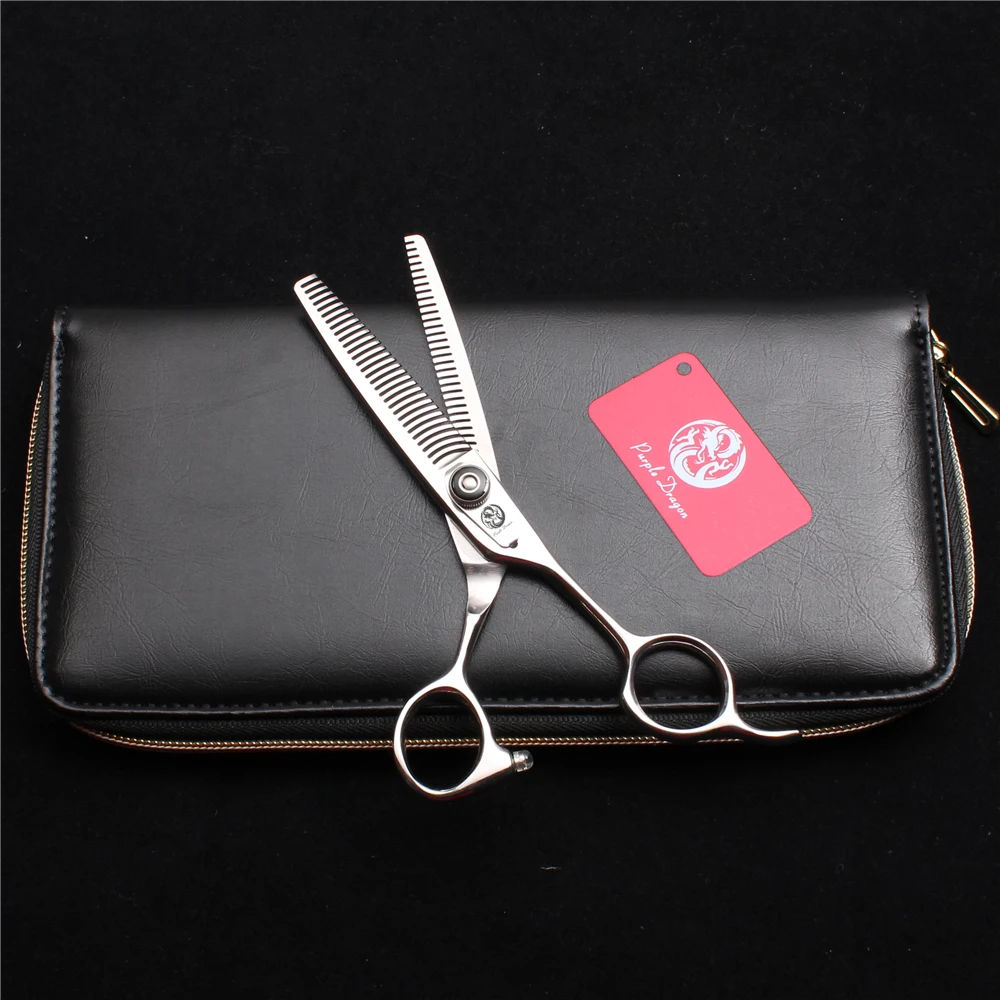 

6" 17cm Purple Dragon 440C Haircut Set Thinning Shears Professional Hairdressing Scissors Double Side Teeth Hair Scissors Z2002