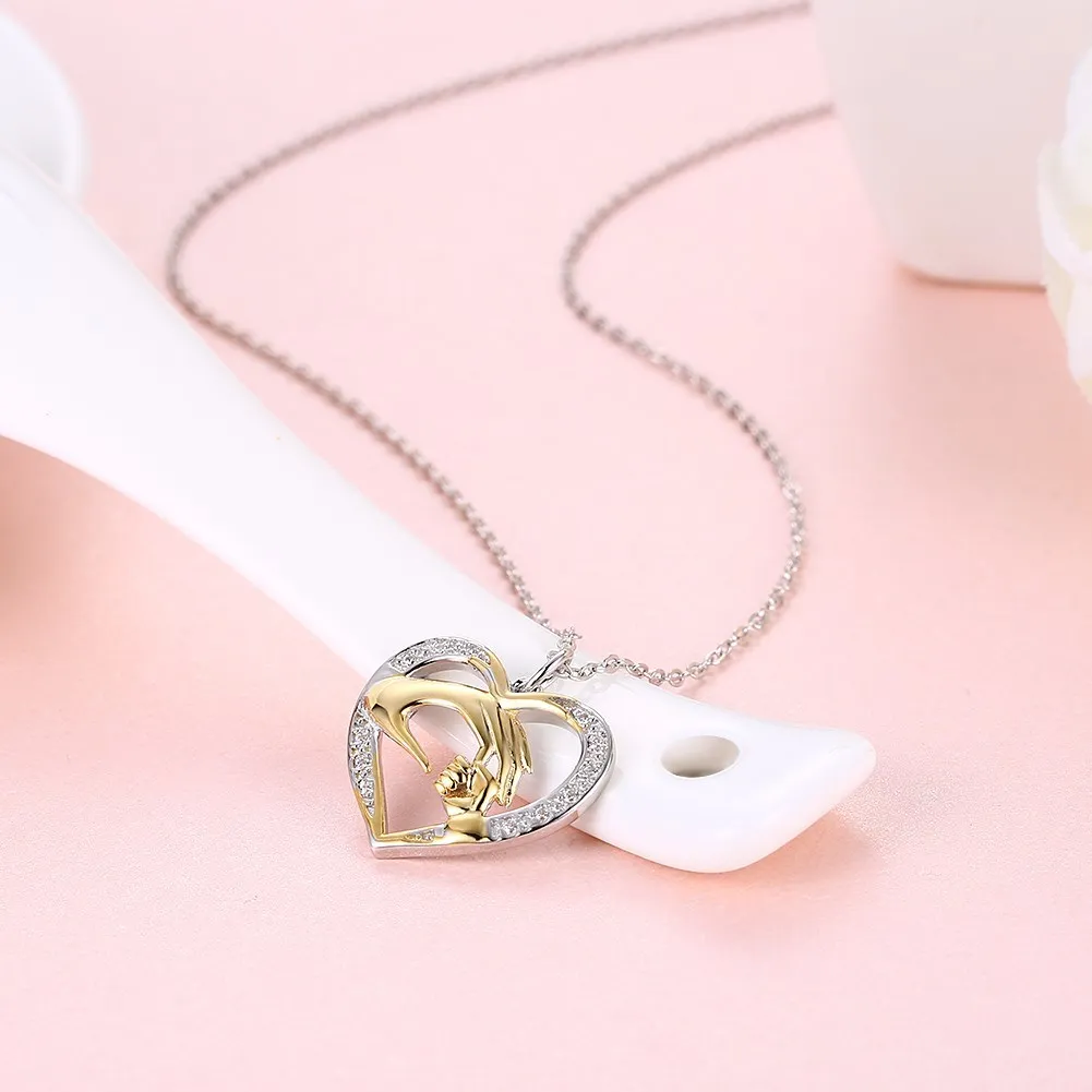 Стерлинговое Серебро 925 пробы стразы для мамы и ребенка большая рука маленькое