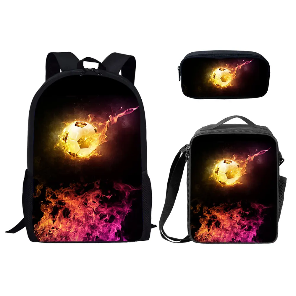 

Binienty Cool Soccer 3D Print School bag Set for Teenage Boys Bookbag Children Book Bags Kids Backpack Schoolbags Student bags