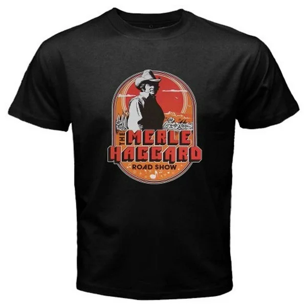 Новинка Мужская черная футболка с логотипом Merle Haggard Country Music Tour размеры от S до