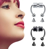 girafe 2022 fake piercing nose ring alloy nose piercing hoop septum rings for women body fashion magnetic fake piercing for men