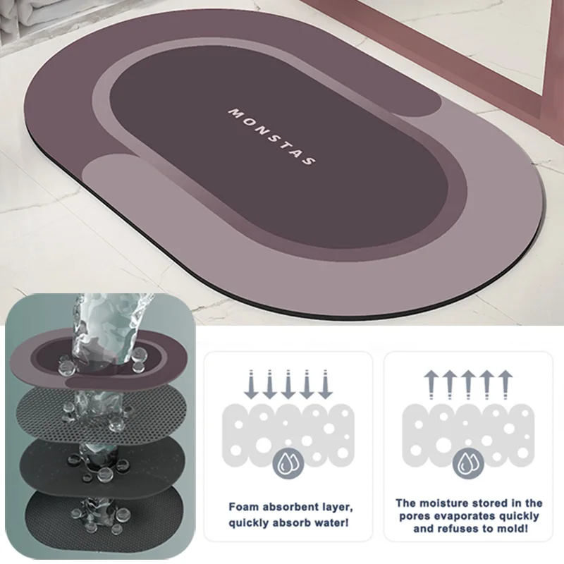 napa skin super absorbent bathroom mat quick drying bath carpet modern non slip entrance door mat home oil proof kitchen mat free global shipping