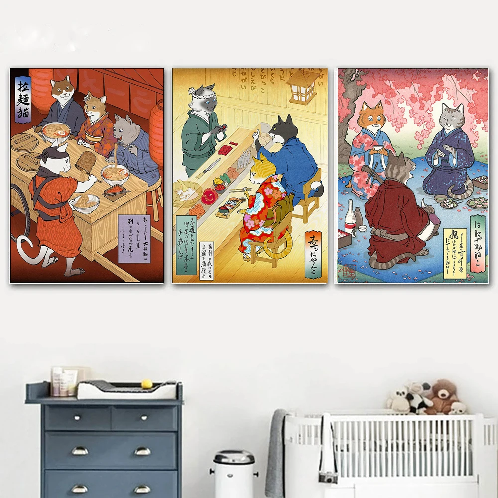 

Японское искусство, плакат, Ранняя Картина на холсте, винтажные картины для интерьера, домашний декор, бескаркасные принты