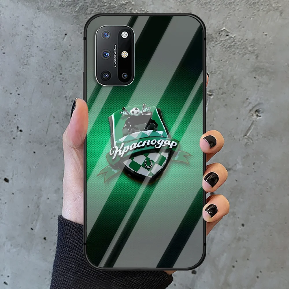 

Russian football Krasnodar Phone Tempered Glass Case Cover For Oneplus 5 6 7 8 9 Nord T Pro Prime Black Etui Fashion Coque