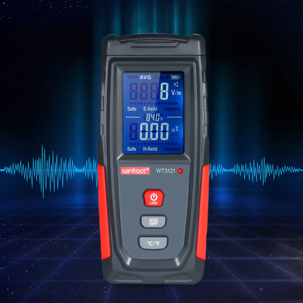 Высокоточный Ручной Мини цифровой ЖК дисплей EMF тестер электромагнитное поле