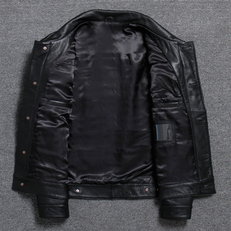

Real Leather Jacket Men Clothes 2019 Streetwear Fashion Mens Cow Leather Short Coat Slim Fit Genuine Leather Coats 15618