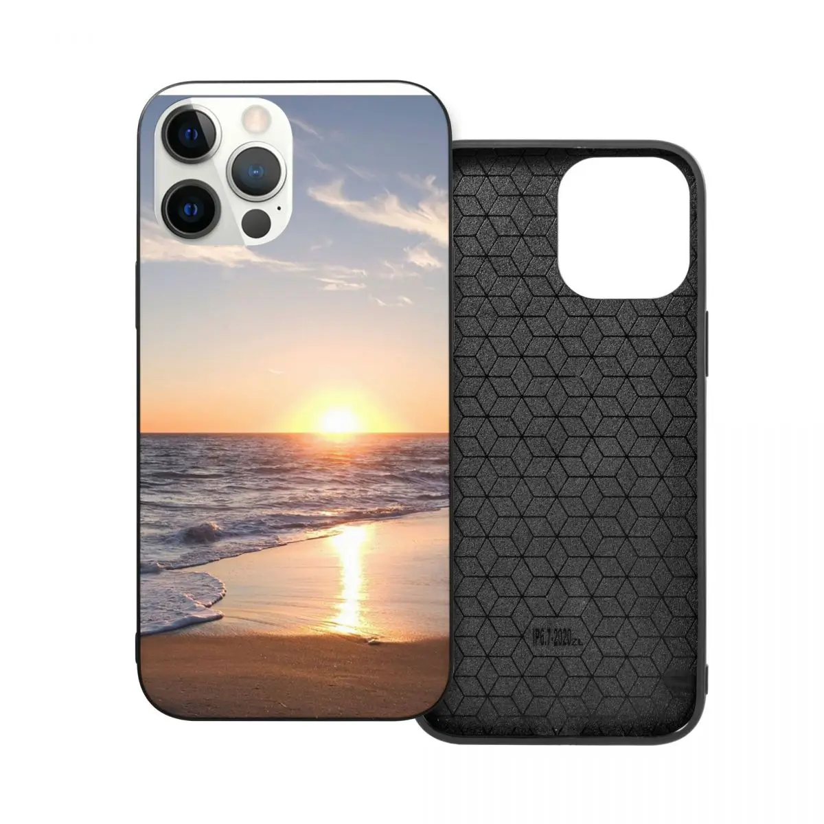 

Malibu Beach PC Glass TPU Phone Bumper for iPhone 12 11 Xs Xr X Pro Max Mini 7 8 Se2 Plus 6 6S