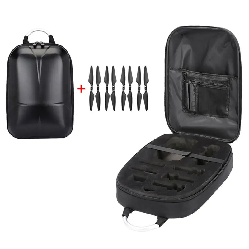 

F2TA Waterproof Hard Shell PC Backpack Box Case Carrying Bag and 2 Pairs Propellers for Hubsan Zino H117S RC Quadcopter Drone