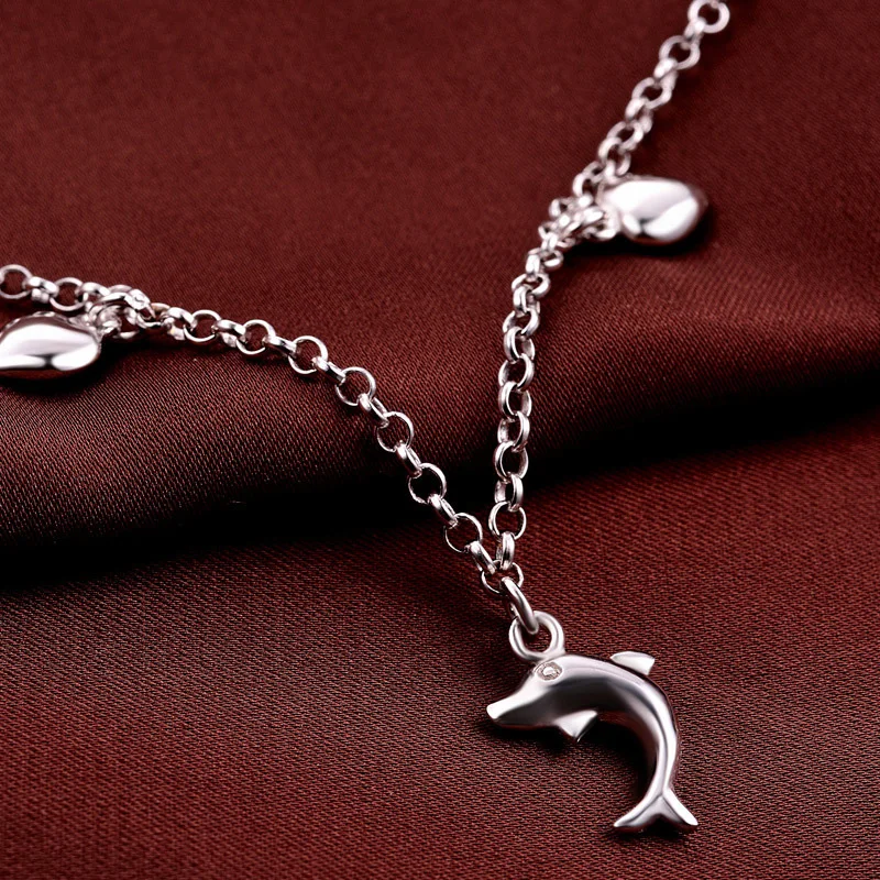 Анклет (браслет на ногу 925 серебро круглый шар браслет из бисера с симпатичным