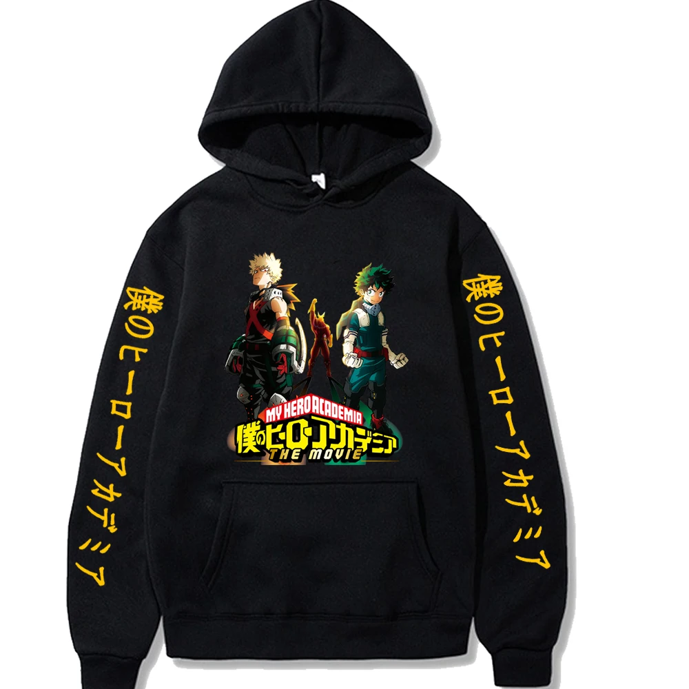 

Harajuku my hero academia Unisex Hoodies Anime Bakugou Katsuki and Izuku Midoriya Printed Men's Hoodie Streetwear Sweatshirts