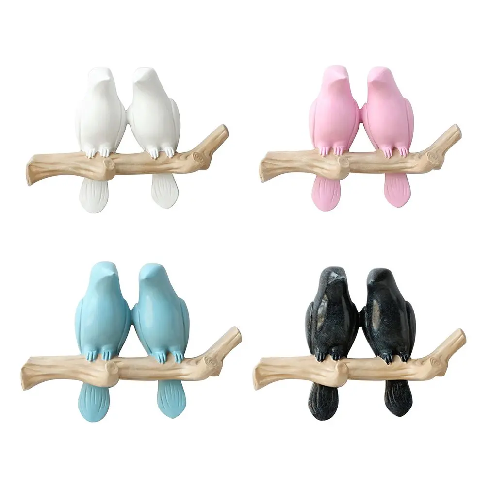 

Two Birds With Perforation-free Bird Decoration Coat Hook Non-marking Key Row Hook Free Perforation Wall Decoration