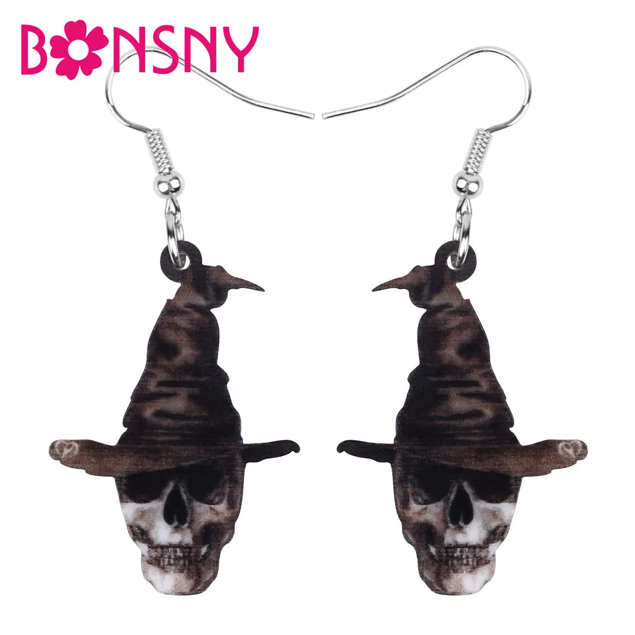 Акриловая аниме шляпа Bonsny на Хэллоуин, Череп, скелет, женское украшение для фестиваля, ювелирные изделия для девушек, подростков, вечеринок, подарок 2019