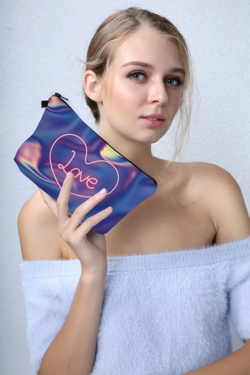 

Deanfun Colorful Cosmetic Bag Heart Printing Waterproof Makeup Small Bags Women Elegant Handbag 55002
