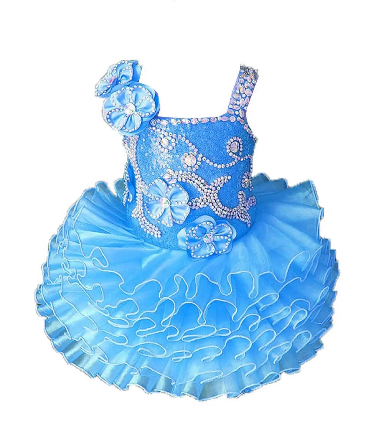 2019 ремень для малышей украшенный бусинами гофрированные Бальные платья с юбкой