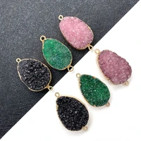 natural stone connector drop shaped crystal double hole pendant used for fashion diyjewelry making necklace bracelet size20x40mm