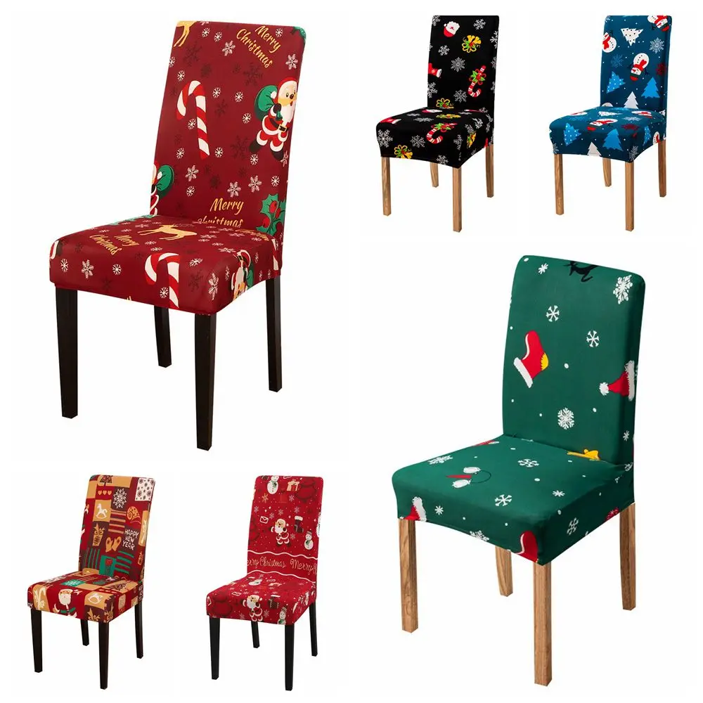 

Чехол на стул из спандекса с принтом, чехол для обеденного стула, свадьбы, гостиницы, банкета, гостиной, украшение для дома и Рождества