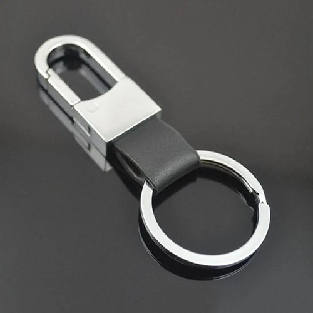 

80% 2021 Hot Sell Men Fashion Concise Faux Leather Strap Alloy Keyring Keychain Key Chain Gift