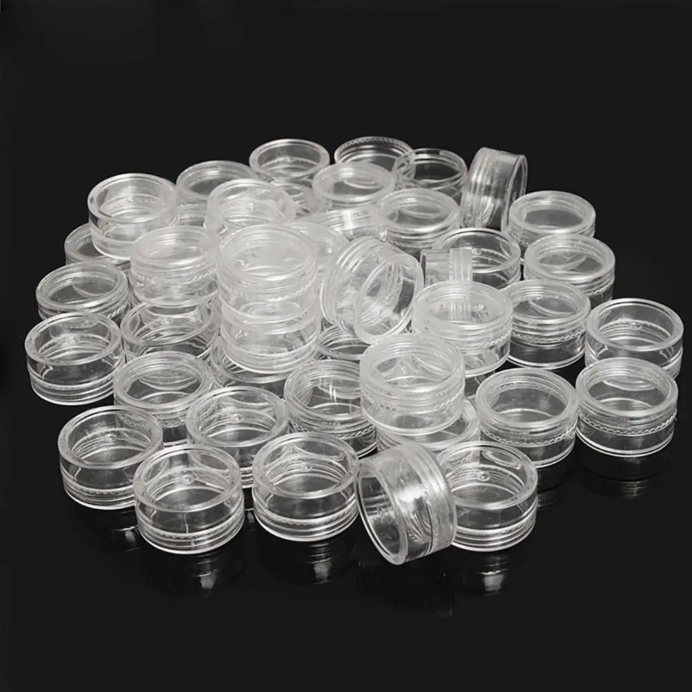 

Sturdy 50Pcs/Set Mini Cream Sample Make-up Storage Box Small Size Eyeshadow Case Easy to Clean for Earrings