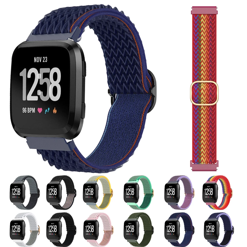 

Elastic Nylon Strap For Fitbit Versa 3/2/Sense/lite Band For Fitbit Versa Sense Band Smart Watch Strap For Fitbit 2 Replacement