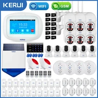 kerui alarm system kits 4 3 inch wifi gsm app control smoke detector smart home security wireless camera anti pet pir sensor