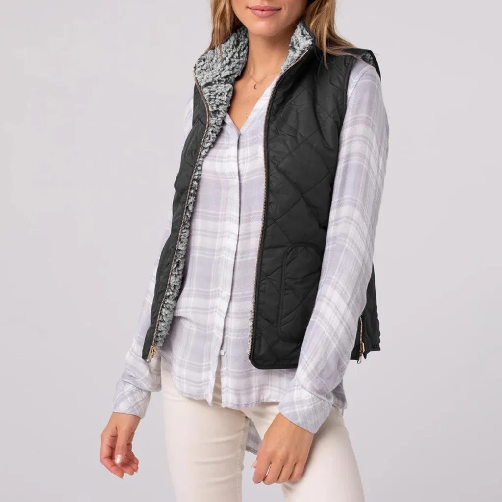 Зимний жилет без рукавов пальто женская Повседневная однотонная верхняя одежда