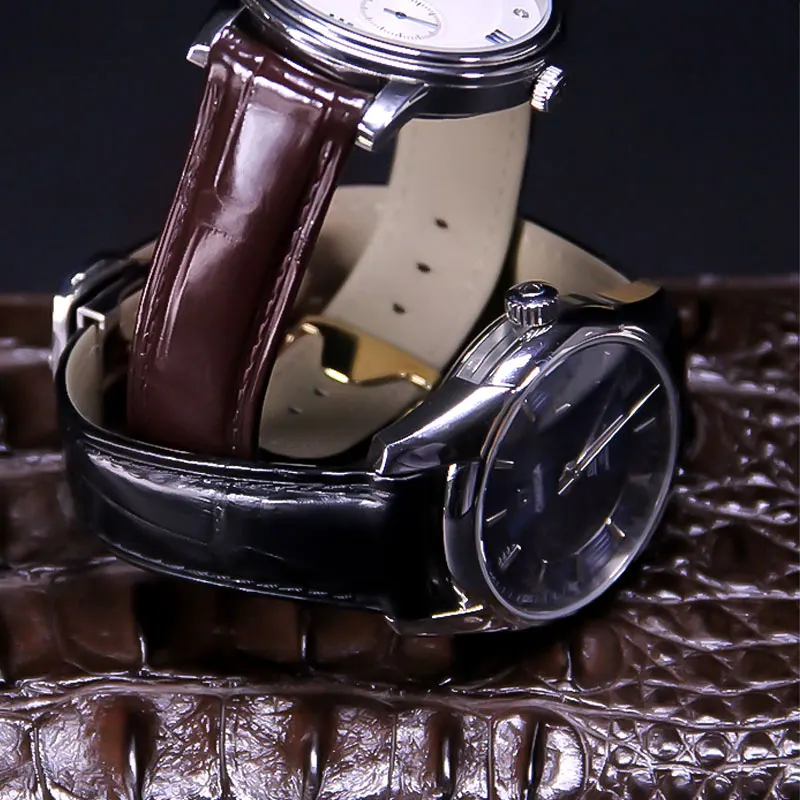 

Dedicated Connector Alligator strap Handmade Crocodile Skin Watch Band Men Watchbands 19MM 20MM 21MM Custom Genuine Leather Belt