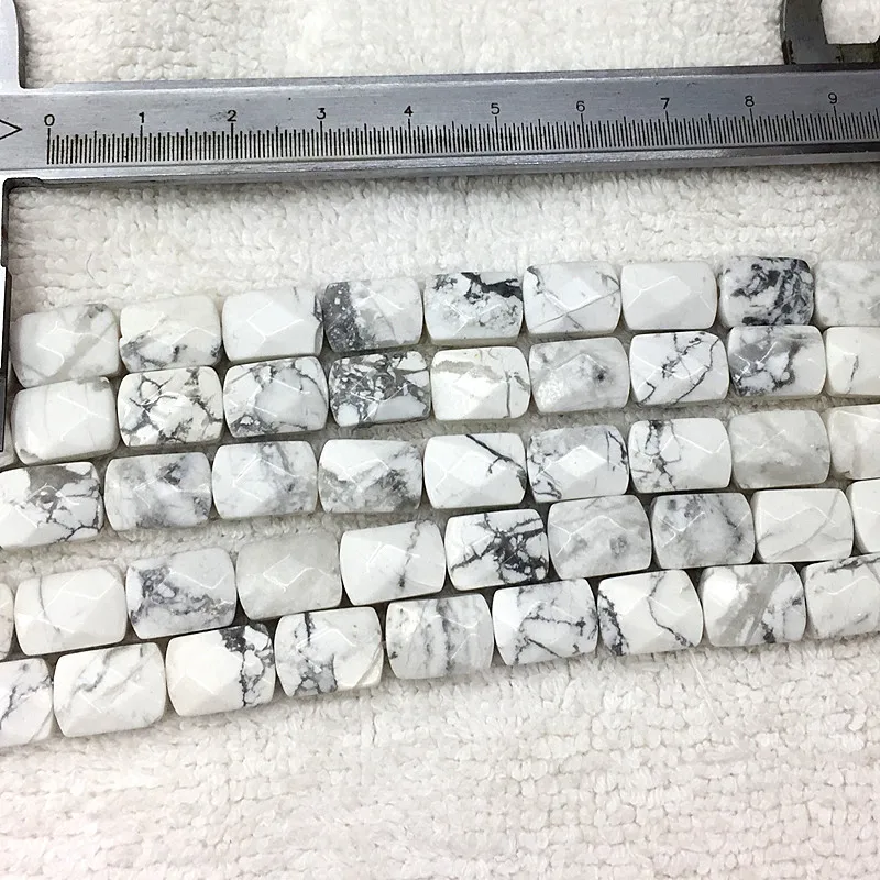 Hot Sale Faced By Hand Teardrop shape 8 X 11 mm Nature Howlite Square Beads 19-20cm/str For Jewelry Making Fashion Stone | Украшения и