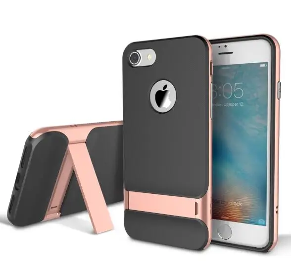 Для iPhone 7 Plus, чехол ROCK, роскошный, Royce, PC, рамка+ TPU, задний чехол, чехол для iPhone 6 Plus, капа, Fundas с подставкой, распродажа - Цвет: Rose Gold