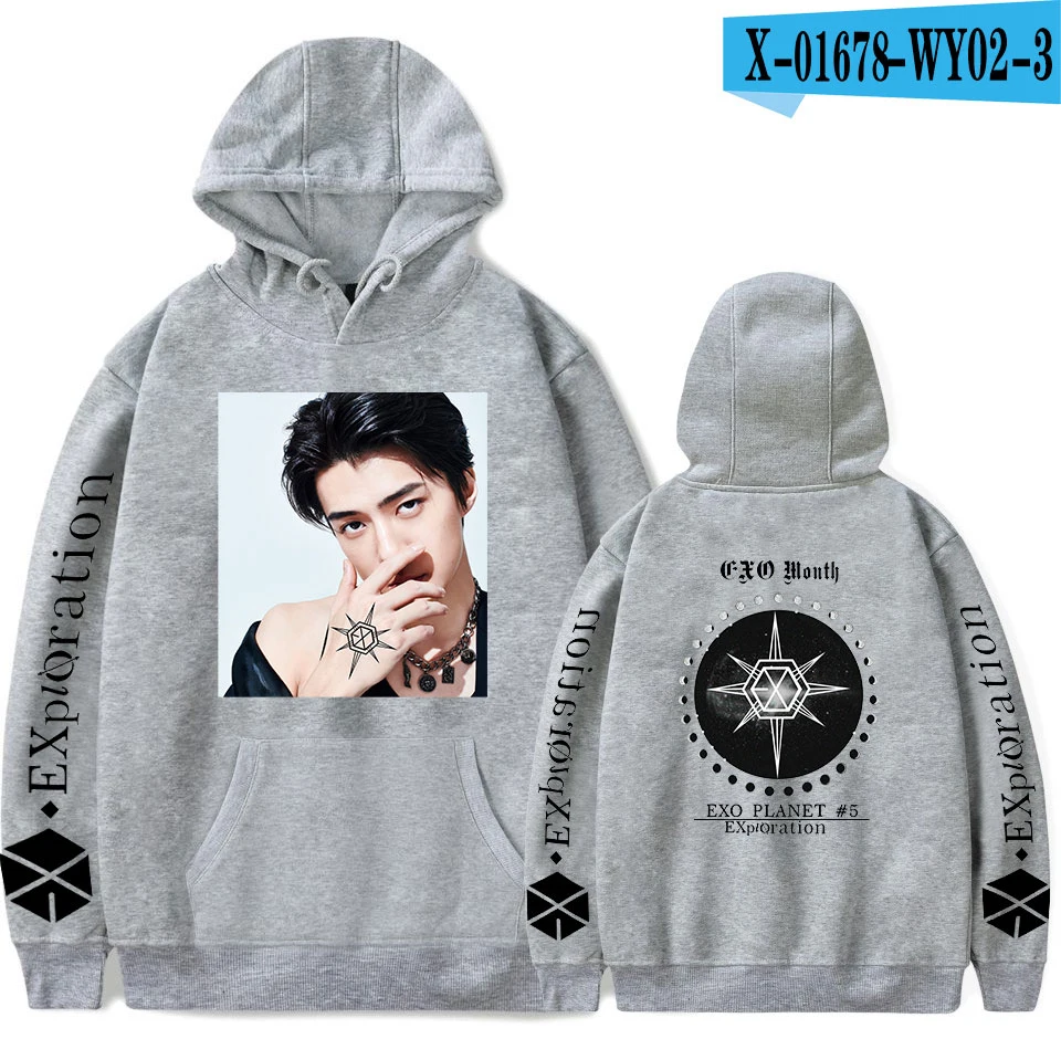 O Новое поступление EXO планета#5 толстовки Для мужчин повседневный пуловер уличная Толстовка Sudadera Hombre Male; EXO планета#5 Толстовка Для мужчин - Цвет: O