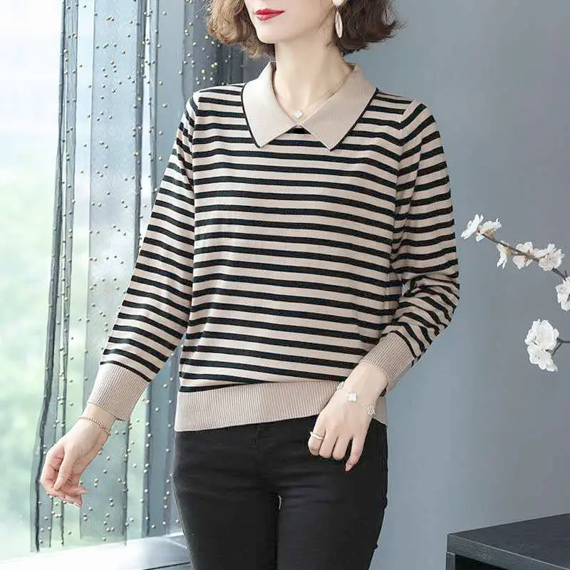 Женские свитера одежда для мам в полоску топ Col Claudine женский осенне-зимний
