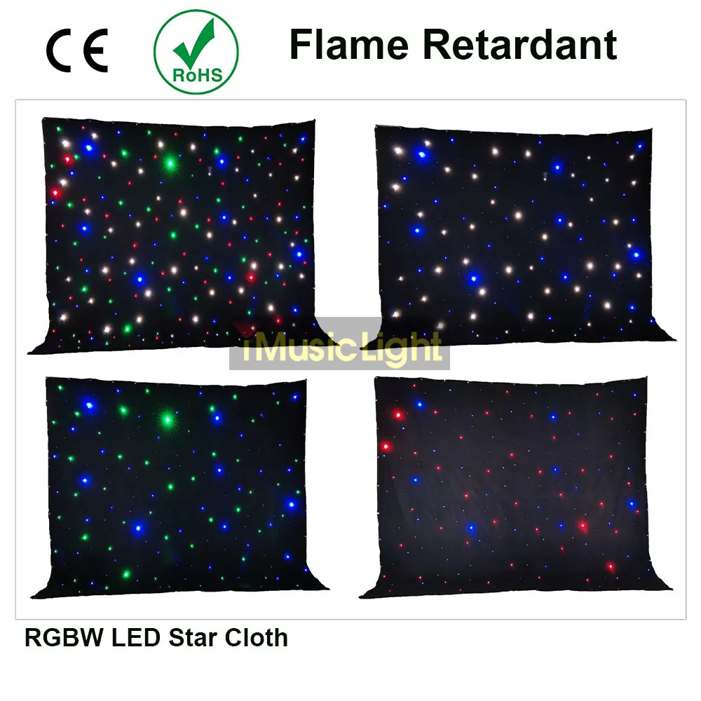 3Mx7Mtr Starcloth Sparkley драпировка RGBW Светодиодная звезда тканевый фон с системой